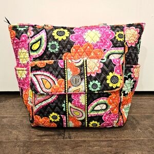 Vera Bradley Quilted Ziggy Zinnia Pattern Women's Cotton Tote Bag